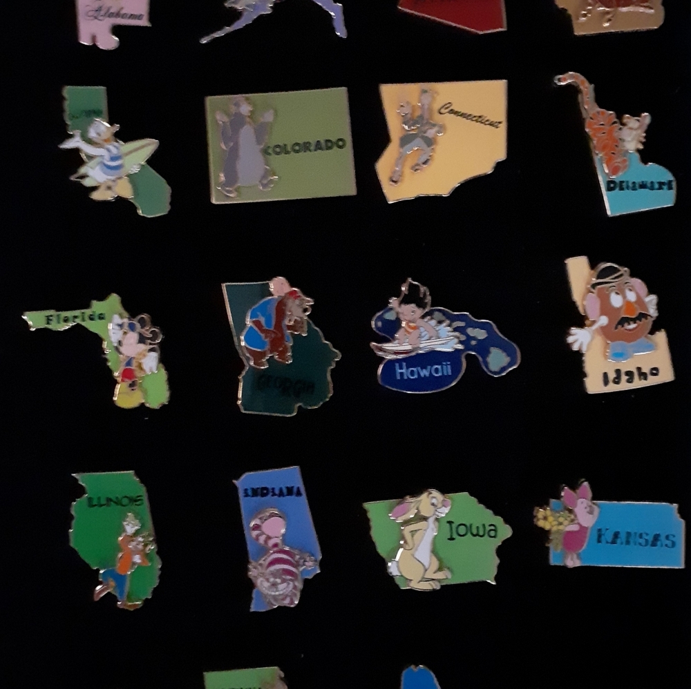 Disney 50-State 3D Pin Set-Retired Set-Collectible